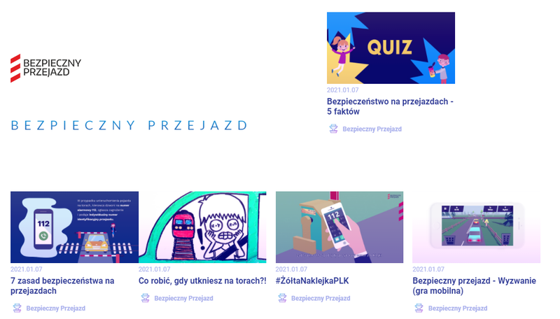 Screen ze strony z aplikacjami i ciekawostkami