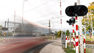 Przejazd kolejowo - drogowy.